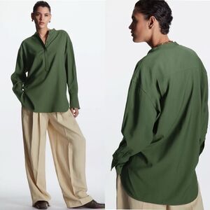 COS Womens Oversized Grandad Collar Blouse